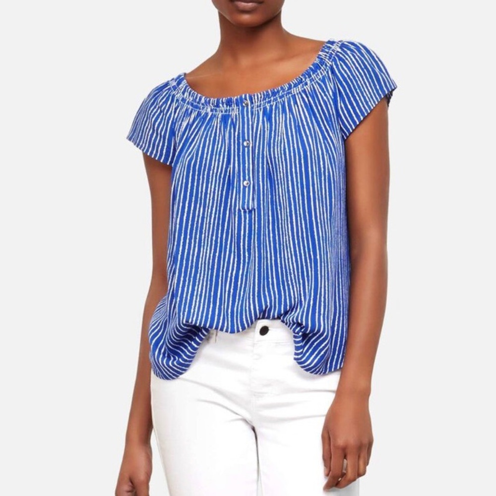 NWOT Kenneth Cole striped blue white top XL